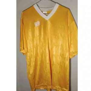 "Union Jacks" Bright Yellow Reno Soccer Jersey Short‎ Sleeve Adult Sz Large